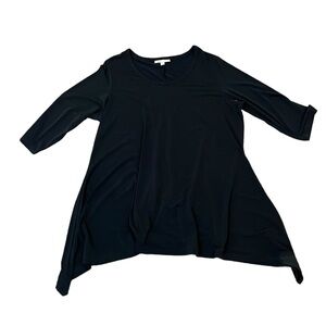 WOMAN WITHIN black tunic top shirt blouse size large pullover flowy comfortable